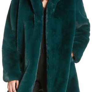 Somedays Lovin Dreaming Faux Fur Coat - Emerald, Size Small